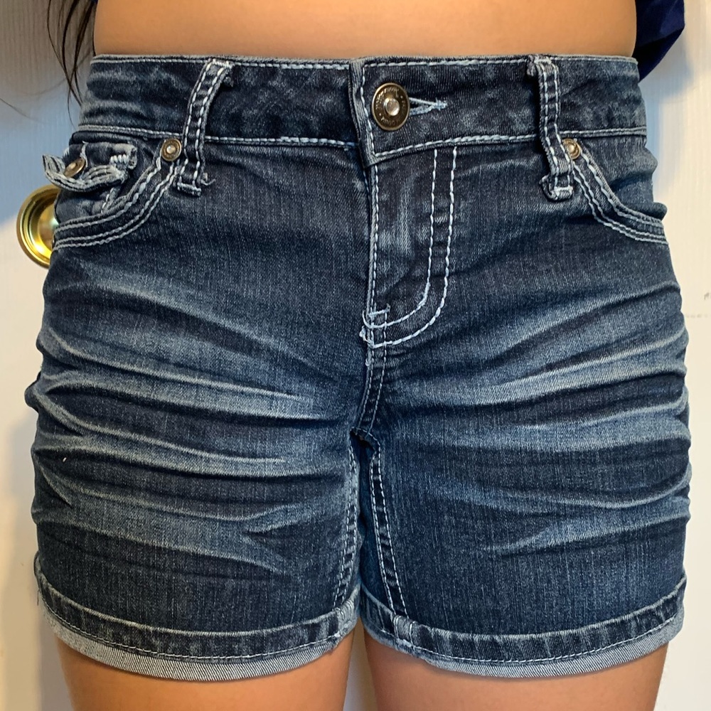 Jean shorts.